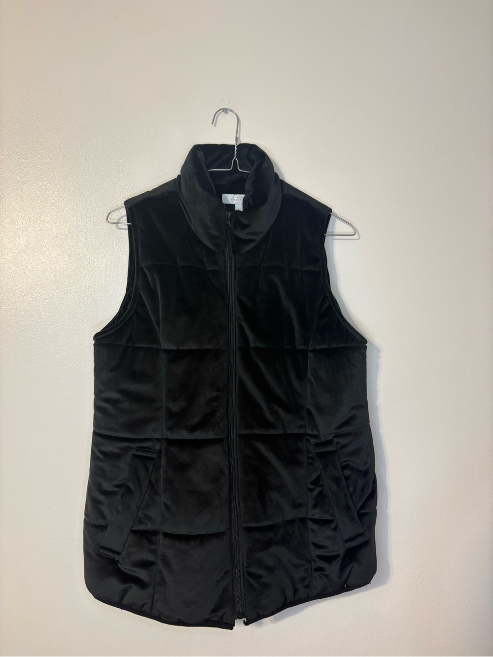 new directions Black Quilted Velvet Vest